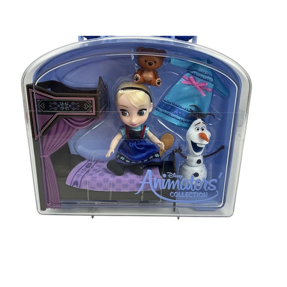 Disney Other - Disney Frozen Elsa Mini Doll Playset Animator Collection Figure Olaf Bed NEW